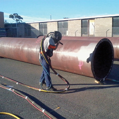 Sand Blasting and Painting- blasting on metal